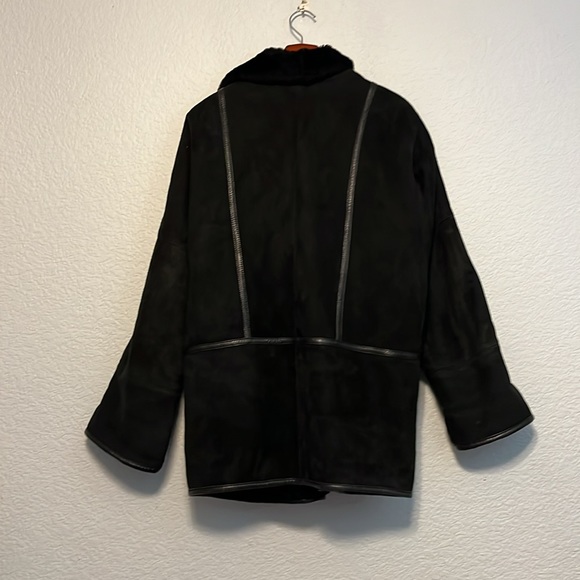Vintage Christia Hana K Suede Fur Black Coat - Picture 10 of 17